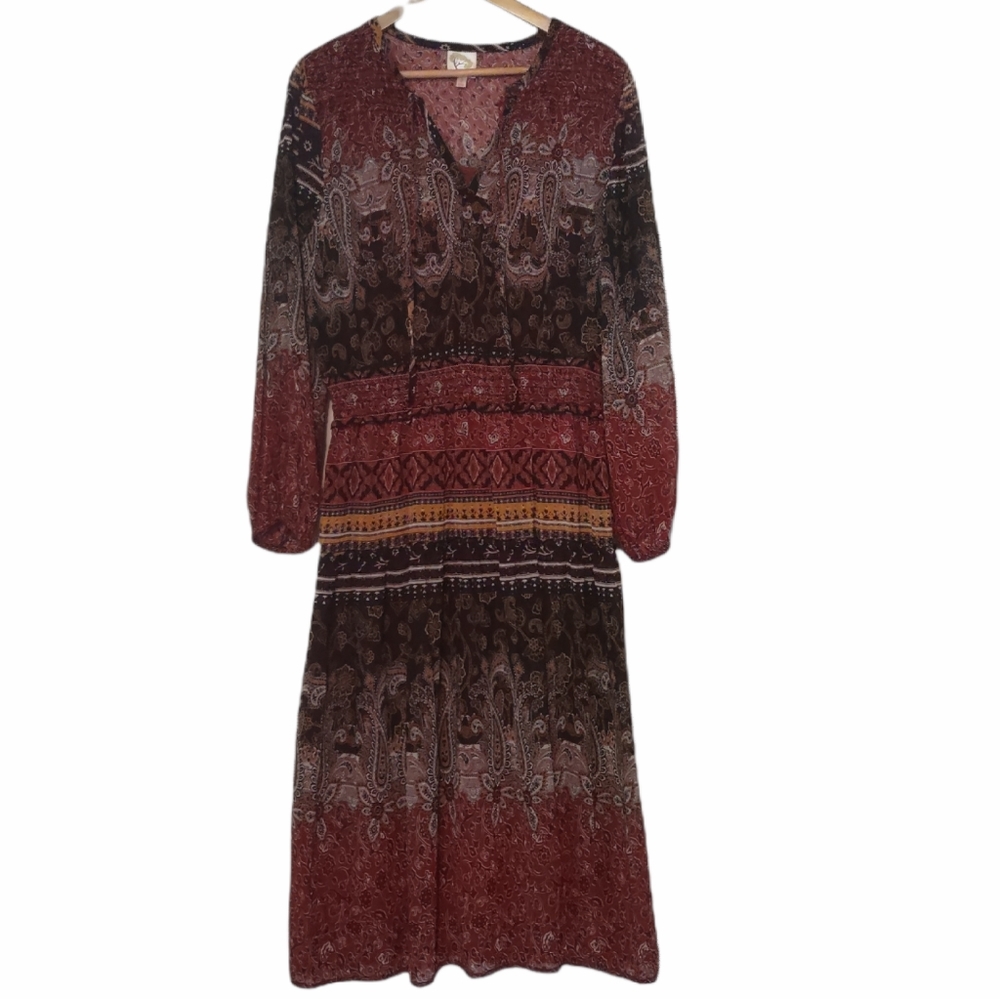 Anthropologie Fig & Flower Paisley Floral Dress